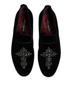 Dolce & Gabbana Black Suede Cross Slip On Loafers Dress Men's Shoes 10 Dolce & Gabbana Black Suede Cross Slip On Loafers Dress Men's Shoes -Lux Lair Store 8451374