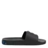 Dolce & Gabbana Black Leather Slides Flats Beachwear Men's Shoes 2 Dolce & Gabbana Black Leather Slides Flats Beachwear Men's Shoes -Lux Lair Store 8451454