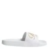 Dolce & Gabbana White Leather Slides Sandals Beachwear Men's Shoes 2 Dolce & Gabbana White Leather Slides Sandals Beachwear Men's Shoes -Lux Lair Store 8451513
