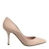 Dolce & Gabbana Beige Patent Leather Stiletto Heel Pumps Women's Shoes