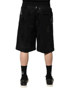 Dolce & Gabbana Black Logo Cotton Bermuda SweatMen's Men's Shorts -Lux Lair Store 8479543