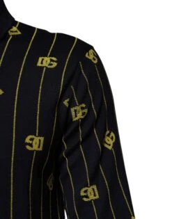 Dolce & Gabbana Black Logo Jacquard Knitted Polo Shirt Men's T-shirt -Lux Lair Store 8499969