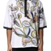 Dolce & Gabbana White Sketch Print Oversized Mens Polo Men's T-shirt (Pre-Owned) -Lux Lair Store 8499984