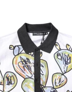 Dolce & Gabbana White Sketch Print Oversized Mens Polo Men's T-shirt (Pre-Owned) 10 Dolce & Gabbana White Sketch Print Oversized Mens Polo Men's T-shirt (Pre-Owned) -Lux Lair Store 8500008
