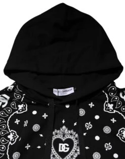 Dolce & Gabbana Black Bandana Hooded Men Sweatshirt Men's Sweater (Pre-Owned) -Lux Lair Store 8526061