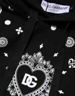 Dolce & Gabbana Black Bandana Hooded Men Sweatshirt Men's Sweater (Pre-Owned) -Lux Lair Store 8526062