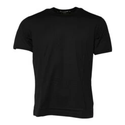 Dolce & Gabbana Black Cotton Logo Print Crew Neck Men's T-shirt 9 Dolce & Gabbana Black Cotton Logo Print Crew Neck Men's T-shirt -Lux Lair Store 8527222