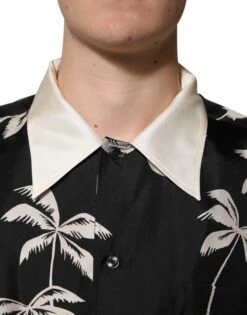 Dolce & Gabbana Black Printed Silk Short Sleeves Casual Men's Shirt (Pre-Owned) 10 Dolce & Gabbana Black Printed Silk Short Sleeves Casual Men's Shirt (Pre-Owned) -Lux Lair Store 8609541