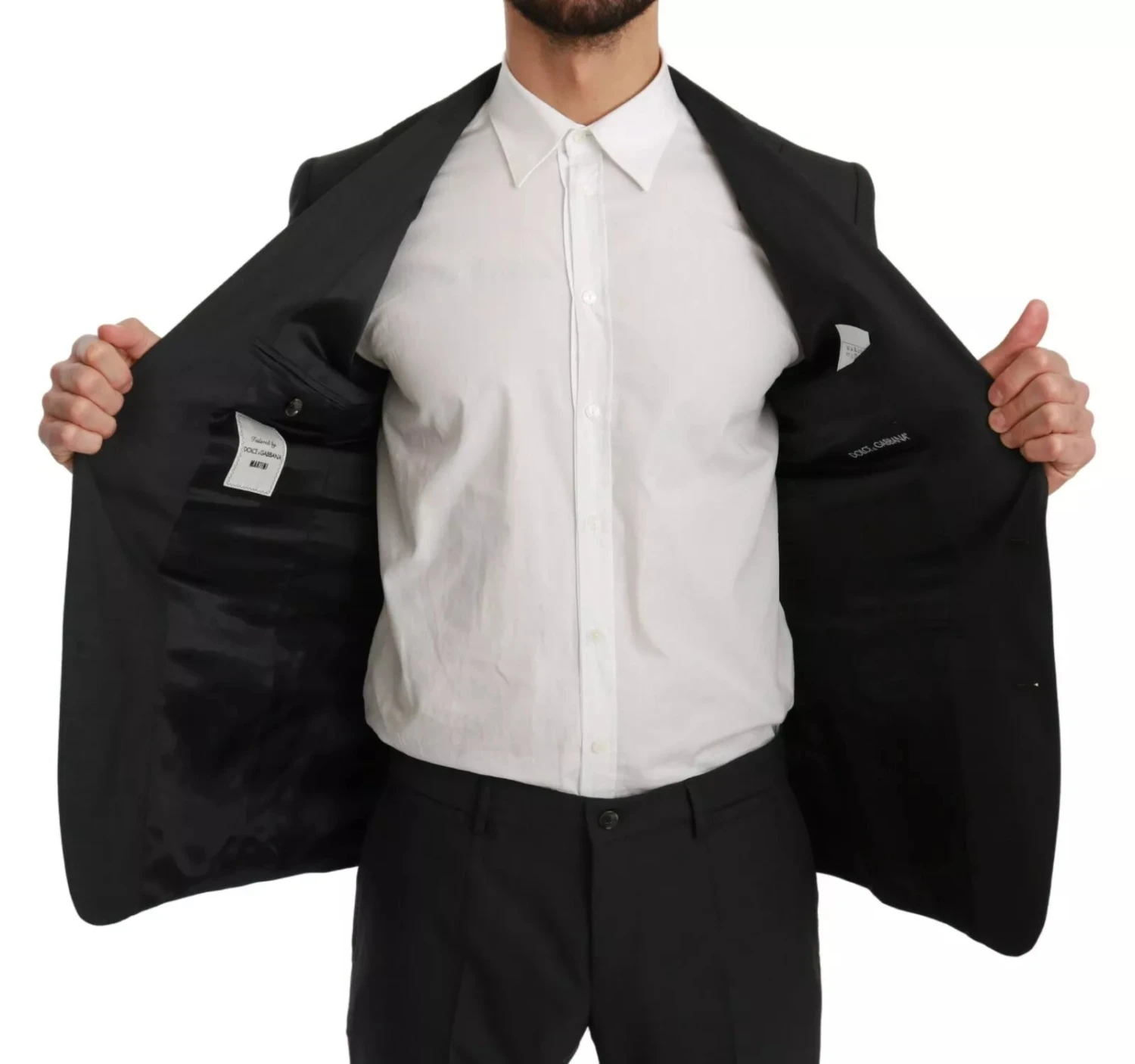 Dolce & Gabbana Slim Fit MARTINI Wool Gray Men's Suit 7 Dolce & Gabbana Slim Fit MARTINI Wool Gray Men's Suit - Image 5