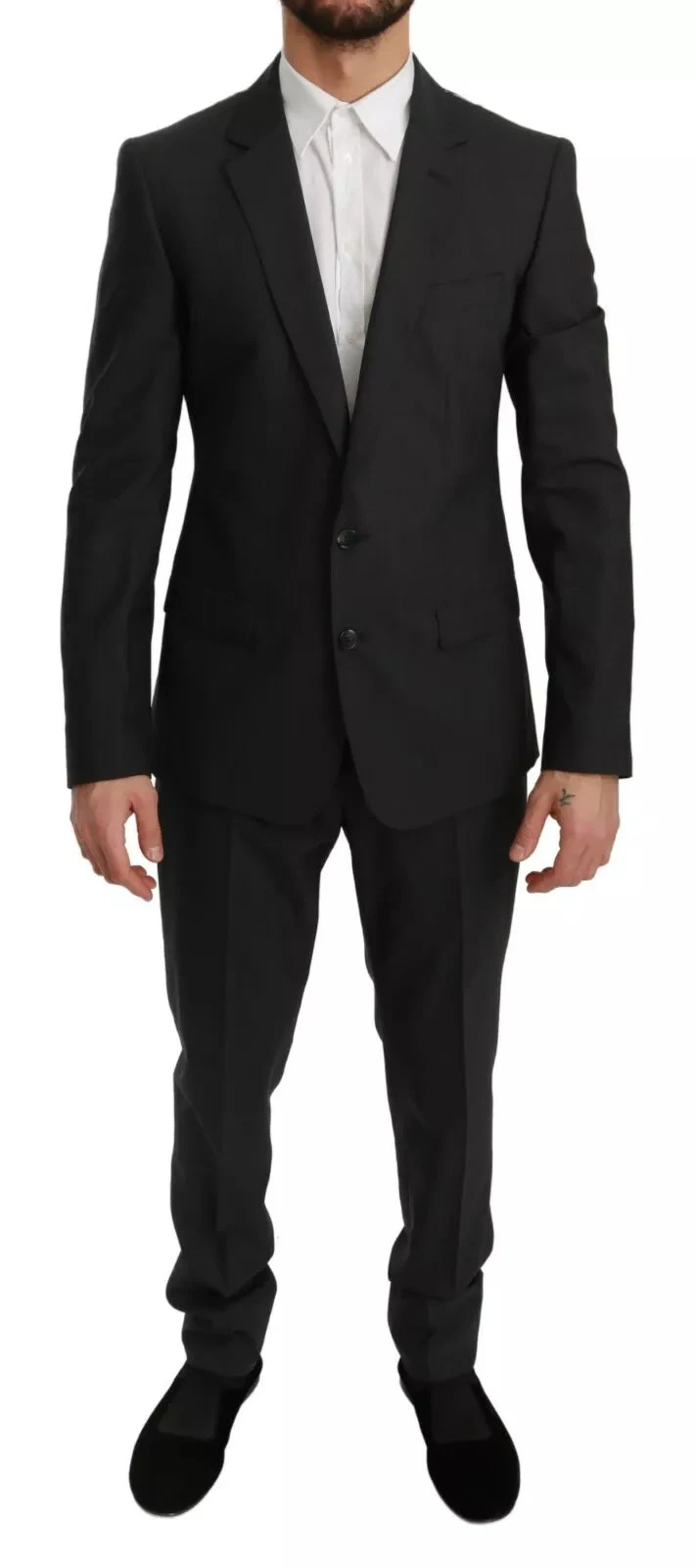 Dolce & Gabbana Slim Fit MARTINI Wool Gray Men's Suit 4 Dolce & Gabbana Slim Fit MARTINI Wool Gray Men's Suit - Image 2