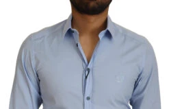 Dolce & Gabbana Light Blue Cotton Slim Fit Dress Men's Shirt (Pre-Owned) 9 Dolce & Gabbana Light Blue Cotton Slim Fit Dress Men's Shirt (Pre-Owned) -Lux Lair Store 8721744