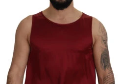 Dolce & Gabbana Red Round Neck Sleeveless Silk Men's T-shirt -Lux Lair Store 8721978
