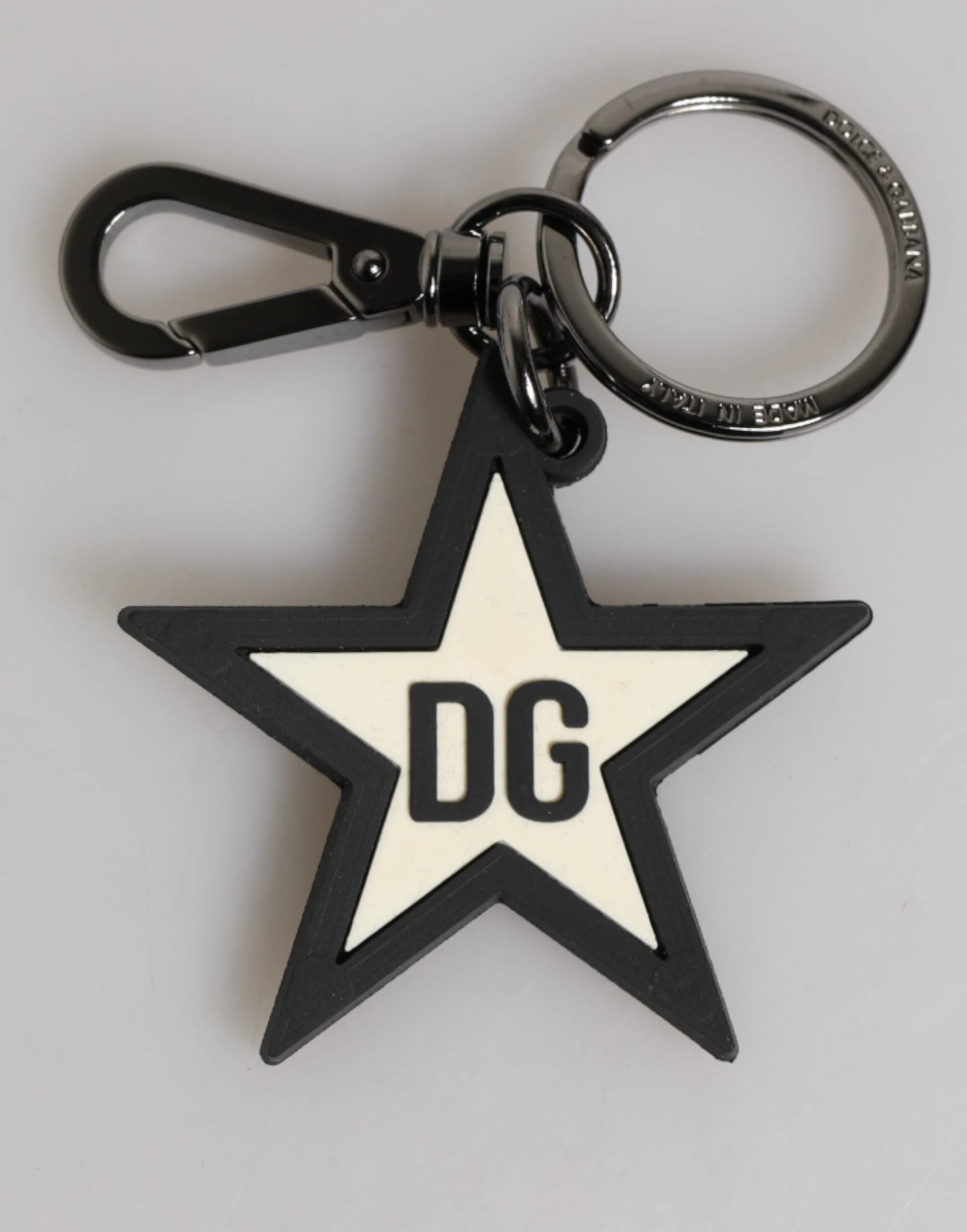 Dolce & Gabbana White Black DG Logo Star Rubber Men's Keychain Men's Keyring 3 Dolce & Gabbana White Black DG Logo Star Rubber Men's Keychain Men's Keyring