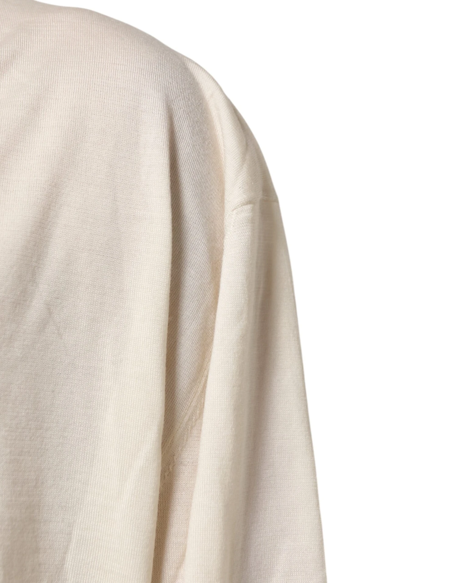 Dolce & Gabbana Ivory Virgin Wool Men V-Neck Knit Men's Sweater (Pre-Owned) 7 Dolce & Gabbana Ivory Virgin Wool Men V-Neck Knit Men's Sweater (Pre-Owned) - Image 5