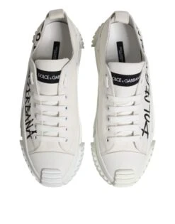 Dolce & Gabbana White Logo Graffiti Low Top Sneakers Men's Shoes 11 Dolce & Gabbana White Logo Graffiti Low Top Sneakers Men's Shoes -Lux Lair Store 8805020
