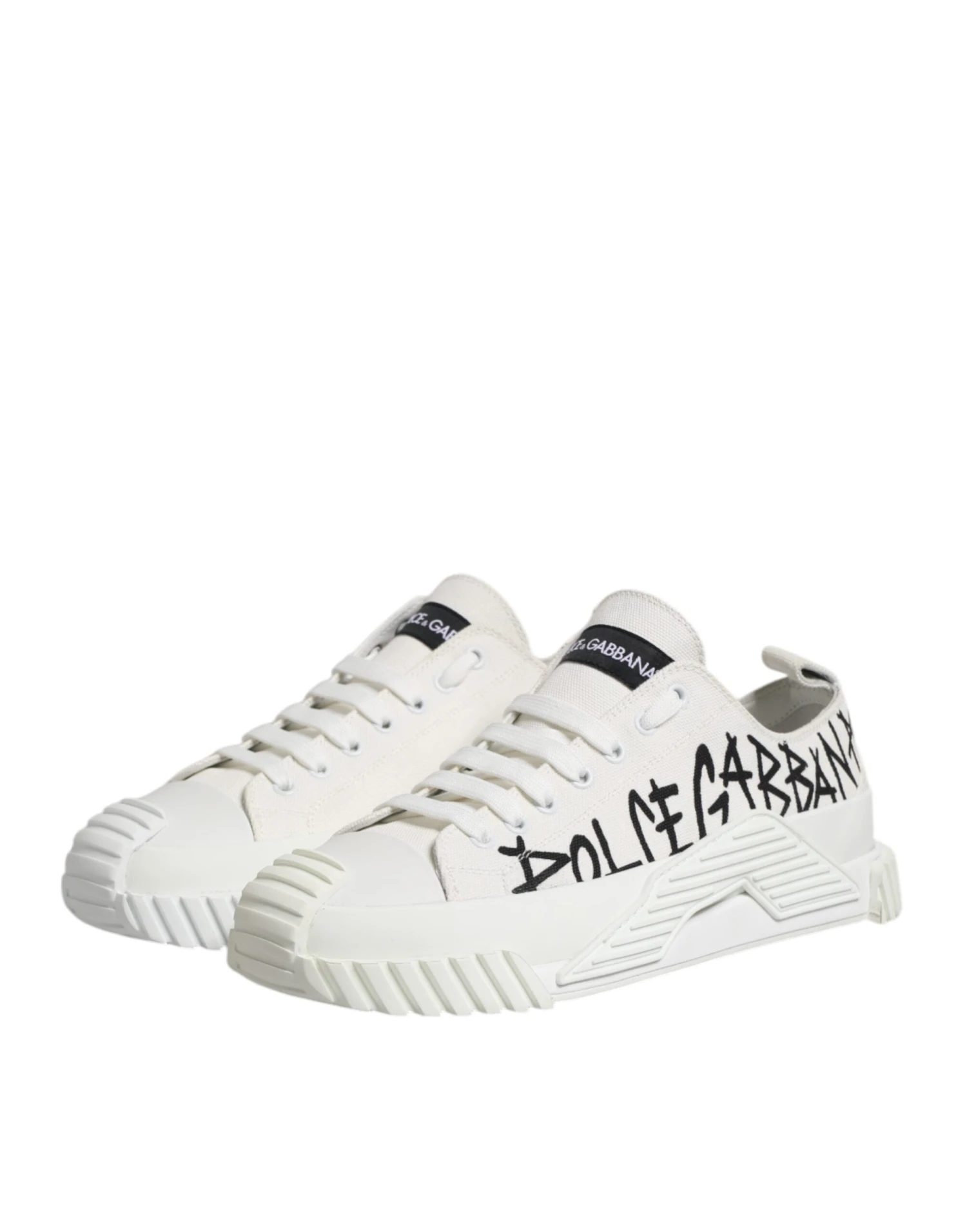 Dolce & Gabbana White Logo Graffiti Low Top Sneakers Men's Shoes 7 Dolce & Gabbana White Logo Graffiti Low Top Sneakers Men's Shoes - Image 5