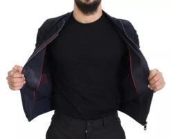 Dolce & Gabbana Dark Blue Suede Lambskin Blouson Men's Jacket (Pre-Owned) -Lux Lair Store 8807598