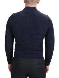 Dolce & Gabbana Dark Blue Suede Lambskin Blouson Men's Jacket (Pre-Owned) -Lux Lair Store 8807601