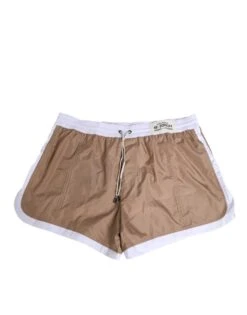 Dolce & Gabbana Brown White Polyester Re-Edition Shorts Men's Swimwear
