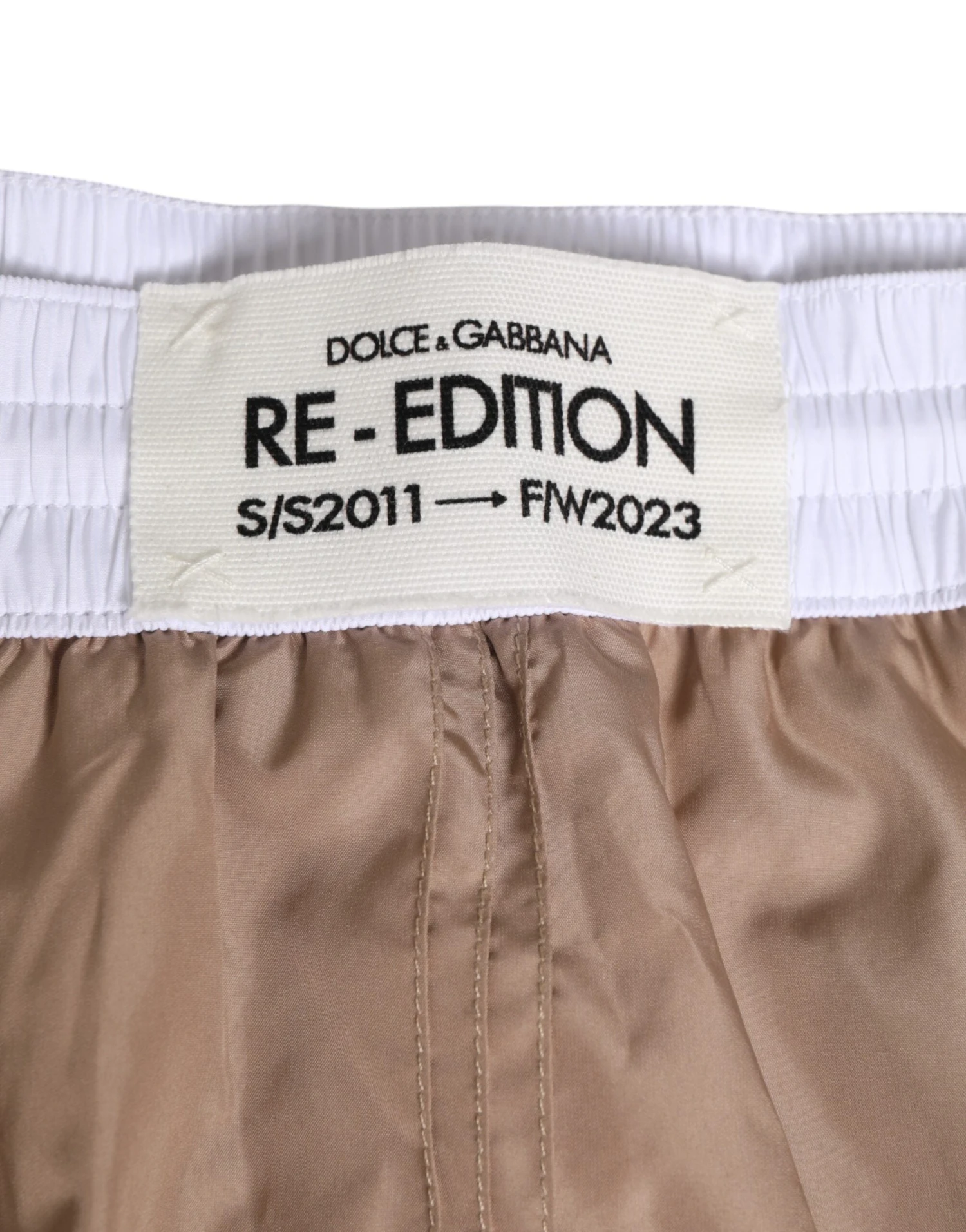 Dolce & Gabbana Brown White Polyester Re-Edition Shorts Men's Swimwear 4 Dolce & Gabbana Brown White Polyester Re-Edition Shorts Men's Swimwear - Image 2