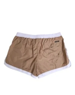 Dolce & Gabbana Brown White Polyester Re-Edition Shorts Men's Swimwear 10 Dolce & Gabbana Brown White Polyester Re-Edition Shorts Men's Swimwear -Lux Lair Store 8946013