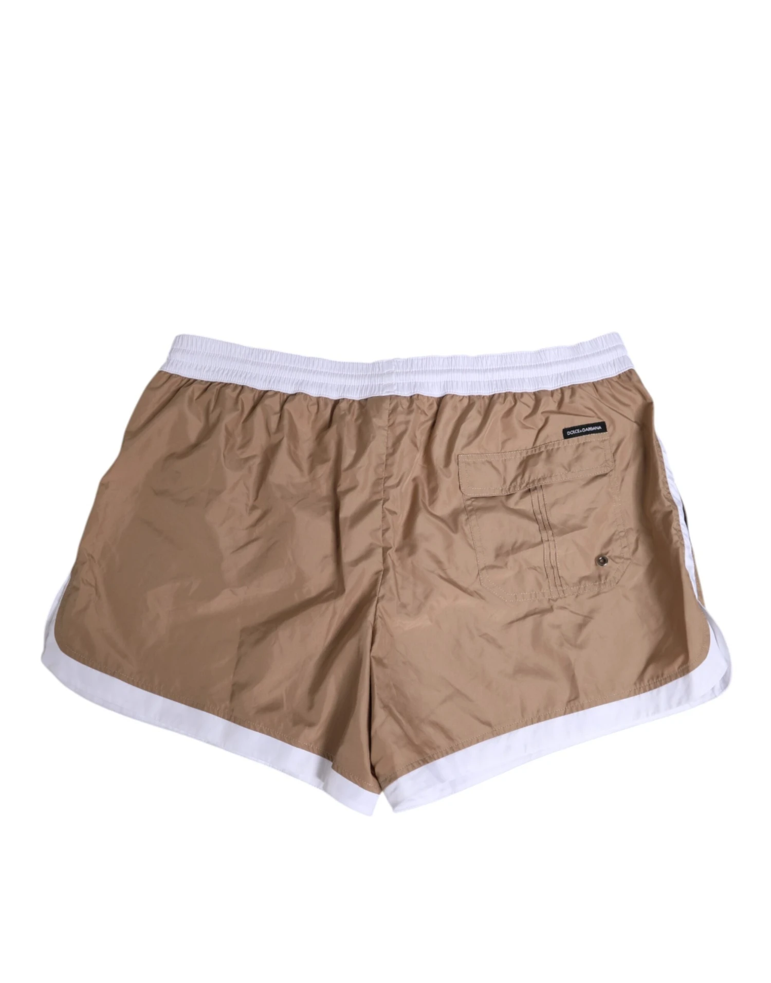 Dolce & Gabbana Brown White Polyester Re-Edition Shorts Men's Swimwear 6 Dolce & Gabbana Brown White Polyester Re-Edition Shorts Men's Swimwear - Image 4