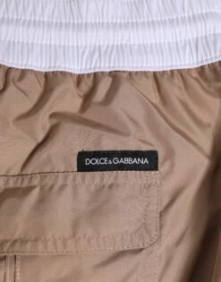 Dolce & Gabbana Brown White Polyester Re-Edition Shorts Men's Swimwear 11 Dolce & Gabbana Brown White Polyester Re-Edition Shorts Men's Swimwear -Lux Lair Store 8946014
