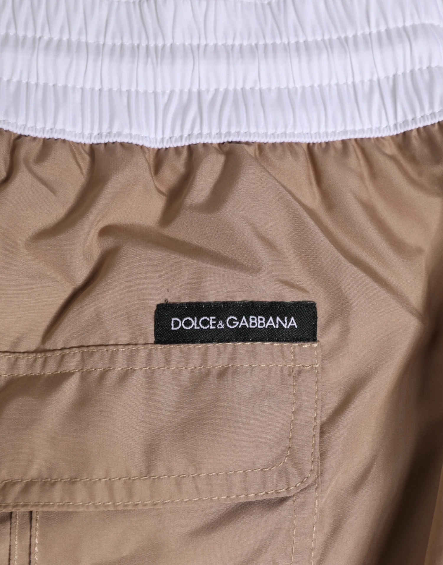 Dolce & Gabbana Brown White Polyester Re-Edition Shorts Men's Swimwear 7 Dolce & Gabbana Brown White Polyester Re-Edition Shorts Men's Swimwear - Image 5