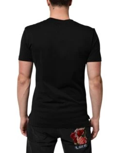 Dolce & Gabbana Black Cotton Velvet Logo Print Men Men's T-shirt 9 Dolce & Gabbana Black Cotton Velvet Logo Print Men Men's T-shirt -Lux Lair Store 8975483