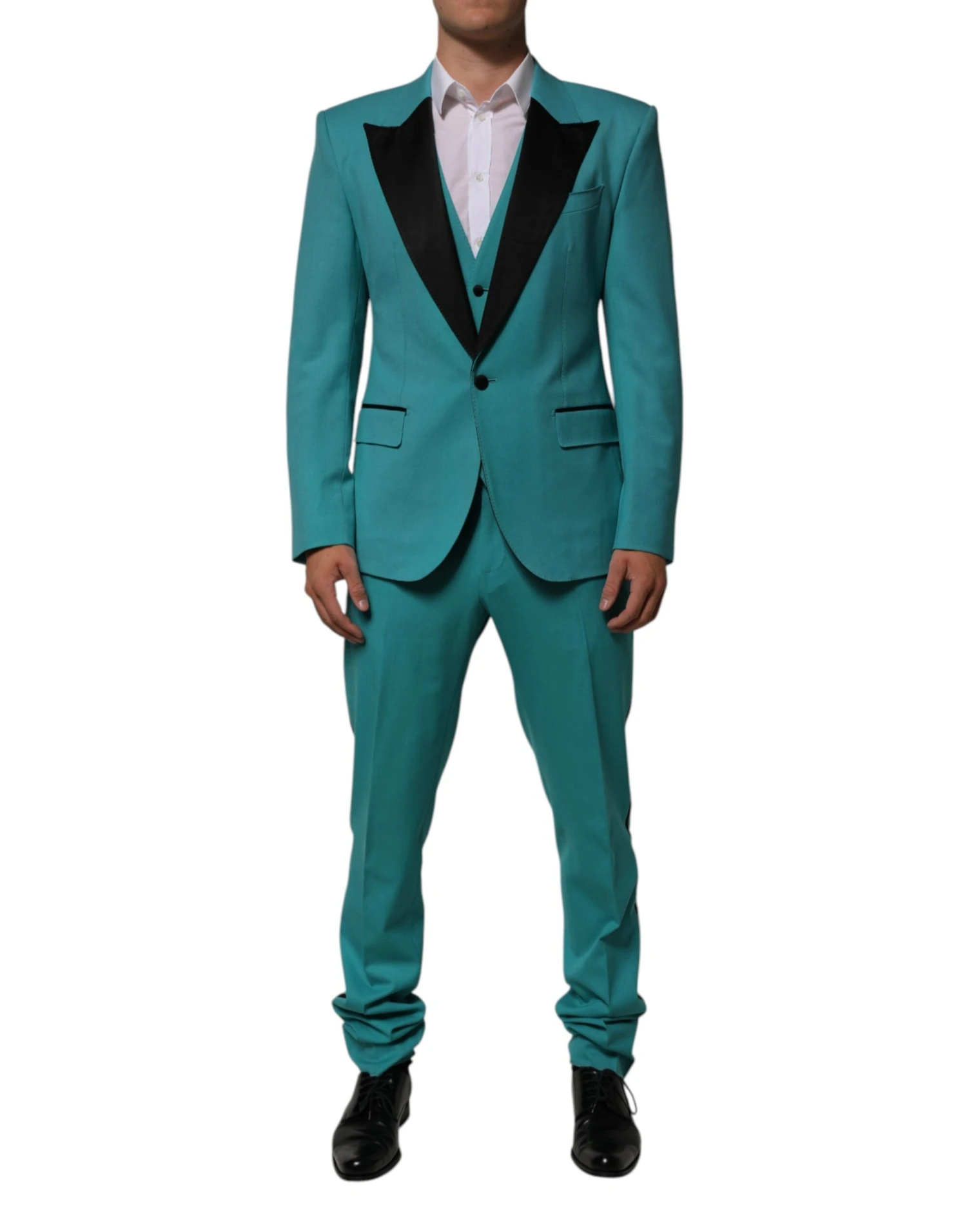 Dolce & Gabbana Cyan 3 Piece Wool Silk Blend Suit Men's SICILIA (Pre-Owned) 3 Dolce & Gabbana Cyan 3 Piece Wool Silk Blend Suit Men's SICILIA (Pre-Owned)