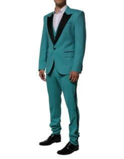Dolce & Gabbana Cyan 3 Piece Wool Silk Blend Suit Men's SICILIA (Pre-Owned) 8 Dolce & Gabbana Cyan 3 Piece Wool Silk Blend Suit Men's SICILIA (Pre-Owned) -Lux Lair Store 8976730