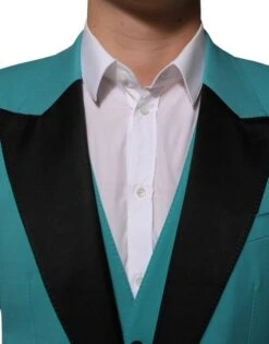 Dolce & Gabbana Cyan 3 Piece Wool Silk Blend Suit Men's SICILIA (Pre-Owned) 10 Dolce & Gabbana Cyan 3 Piece Wool Silk Blend Suit Men's SICILIA (Pre-Owned) -Lux Lair Store 8976732