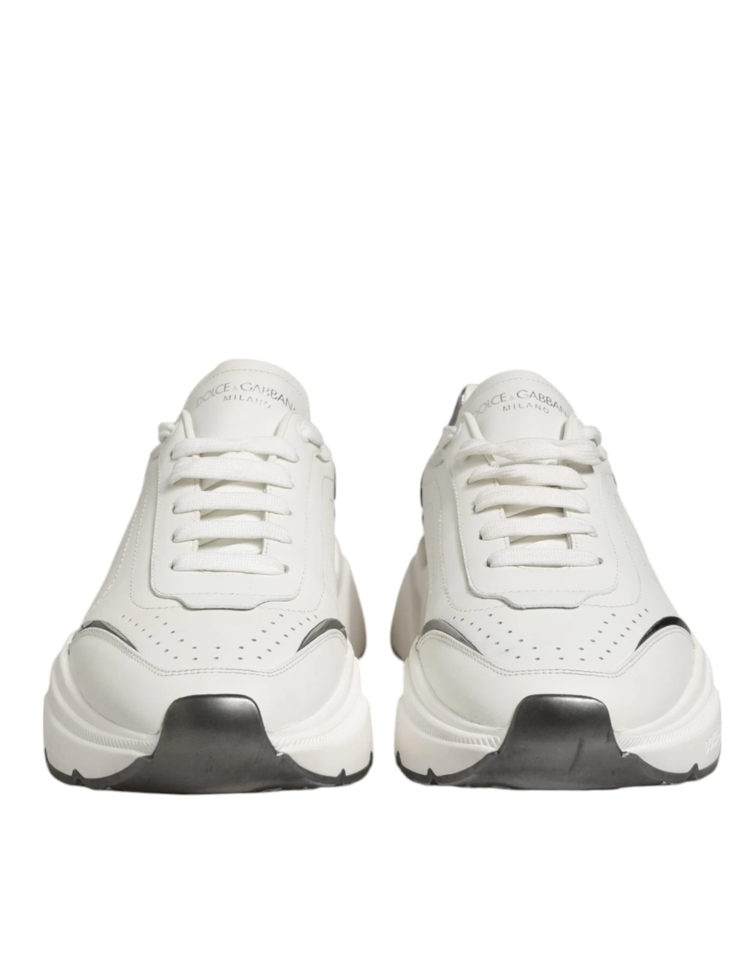 Dolce & Gabbana White Silver DAYMASTER Leather Men Sneakers Men's Shoes (Pre-Owned) 4 Dolce & Gabbana White Silver DAYMASTER Leather Men Sneakers Men's Shoes (Pre-Owned) - Image 2