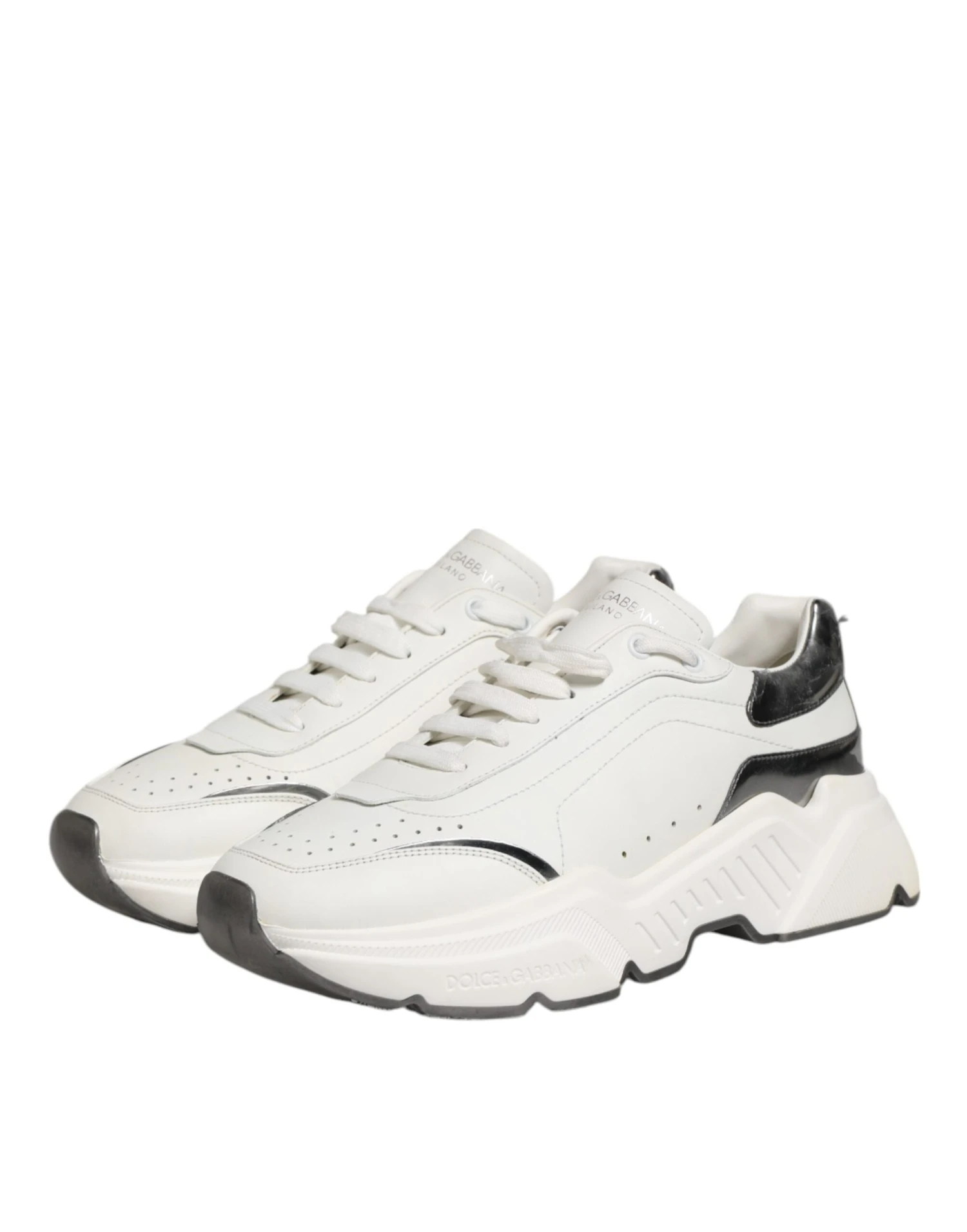 Dolce & Gabbana White Silver DAYMASTER Leather Men Sneakers Men's Shoes (Pre-Owned) 6 Dolce & Gabbana White Silver DAYMASTER Leather Men Sneakers Men's Shoes (Pre-Owned) - Image 4