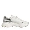 Dolce & Gabbana White Silver DAYMASTER Leather Men Sneakers Men's Shoes (Pre-Owned) -Lux Lair Store 9008136