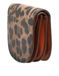 Dolce & Gabbana Brown Leopard Print Calf Leather Small Coin Purse Women's Wallet -Lux Lair Store 9024785
