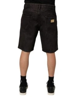 Dolce & Gabbana Black Cotton Tattered Denim Men Bermuda Men's Short 9 Dolce & Gabbana Black Cotton Tattered Denim Men Bermuda Men's Short -Lux Lair Store 9047189