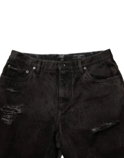 Dolce & Gabbana Black Cotton Tattered Denim Men Bermuda Men's Short 10 Dolce & Gabbana Black Cotton Tattered Denim Men Bermuda Men's Short -Lux Lair Store 9047191