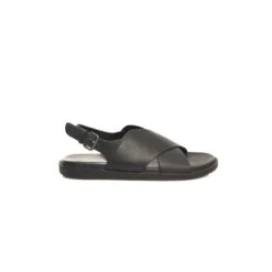 Cerruti 1881 Black Leather Men Men's Sandal