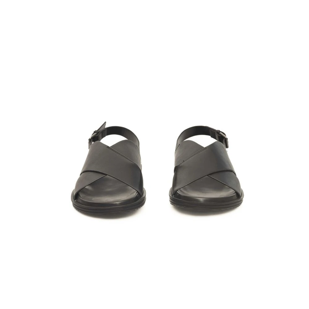 Cerruti 1881 Black Leather Men Men's Sandal 4 Cerruti 1881 Black Leather Men Men's Sandal - Image 2