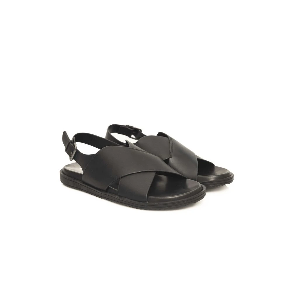 Cerruti 1881 Black Leather Men Men's Sandal 5 Cerruti 1881 Black Leather Men Men's Sandal - Image 3