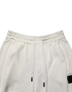Dolce & Gabbana White Cotton Logo Plaque Men Bermuda Men's Shorts -Lux Lair Store 9212219