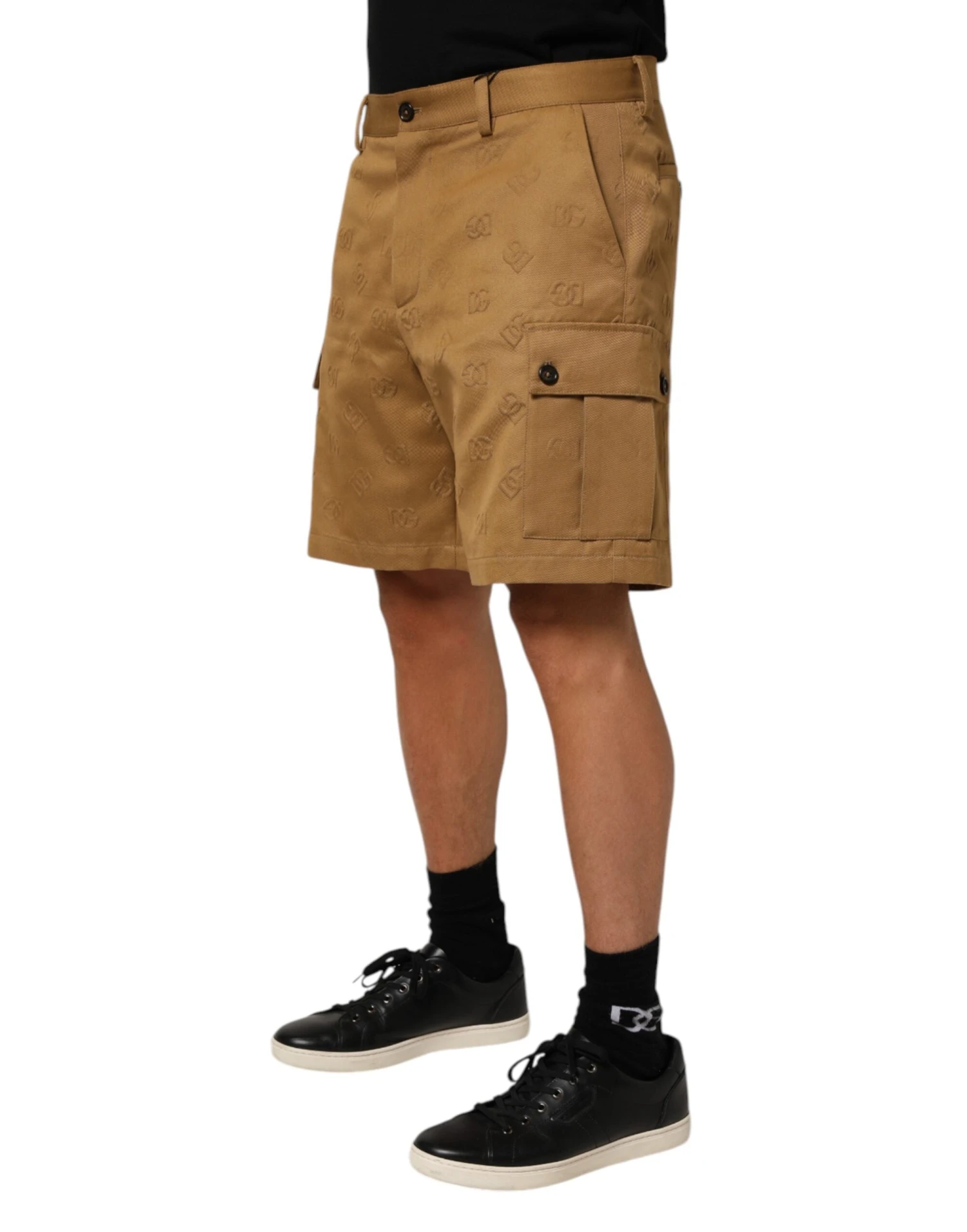 Dolce & Gabbana Brown Cotton Stretch Logo CargoBermuda Men's Shorts 4 Dolce & Gabbana Brown Cotton Stretch Logo CargoBermuda Men's Shorts - Image 2