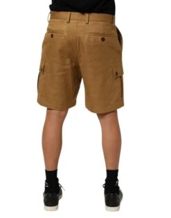Dolce & Gabbana Brown Cotton Stretch Logo CargoBermuda Men's Shorts 9 Dolce & Gabbana Brown Cotton Stretch Logo CargoBermuda Men's Shorts -Lux Lair Store 9212311