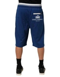 Dolce & Gabbana Blue Cotton Blend Bermuda Sweatpants Men's Shorts -Lux Lair Store 9212442