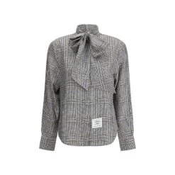 Thom Browne Hunting Tweed Silk Twill Women's Shirt