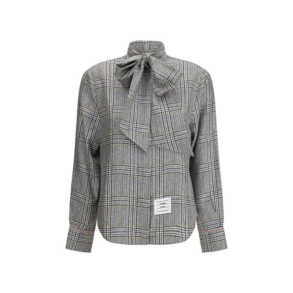 Thom Browne Hunting Tweed Silk Twill Women's Shirt 3 Thom Browne Hunting Tweed Silk Twill Women's Shirt