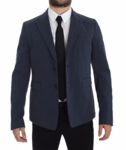 Dolce & Gabbana Blue Cotton Stretch Casual Men's Blazer -Lux Lair Store 999349