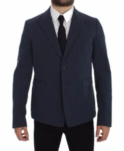 Dolce & Gabbana Blue Cotton Stretch Casual Men's Blazer -Lux Lair Store 999353