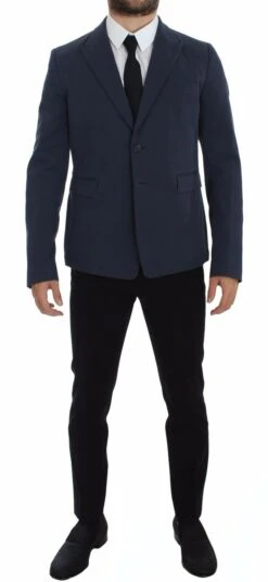 Dolce & Gabbana Blue Cotton Stretch Casual Men's Blazer